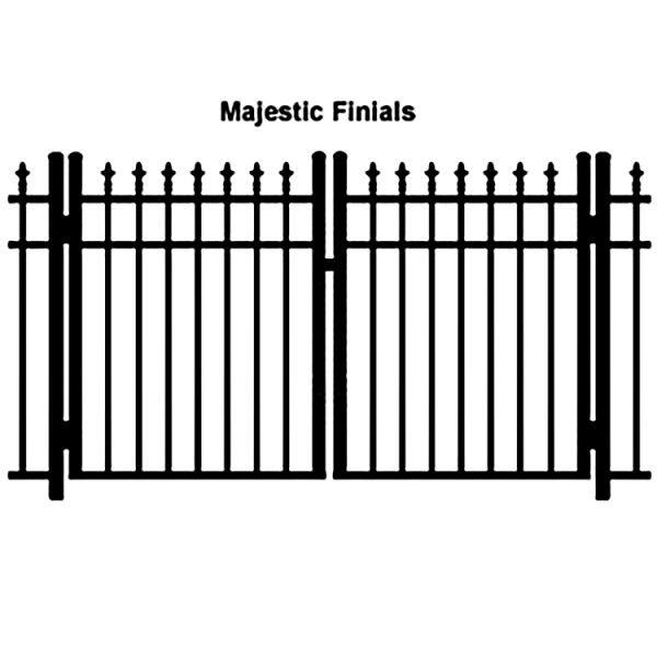 Ideal Finials #600M Aluminum Double Swing Gate - Modified