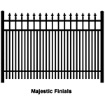 Ideal Finials #600 Double Picket Aluminum Fence Section (IX-FINIALS-600D-S)