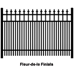 Ideal Finials #600 Double Picket Aluminum Fence Section (IX-FINIALS-600D-S)