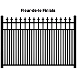 Ideal Finials #600 Modified Double Picket Aluminum Fence Section (IX-FINIALS-600MD-S)