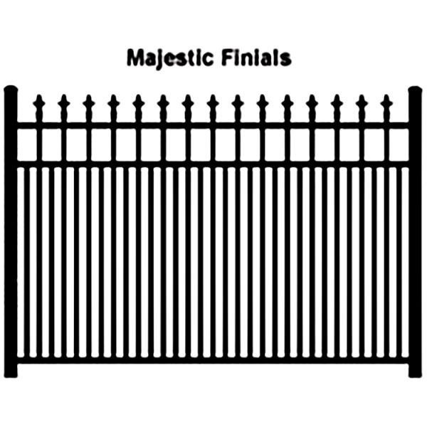 Ideal Finials #600 Modified Double Picket Aluminum Fence Section