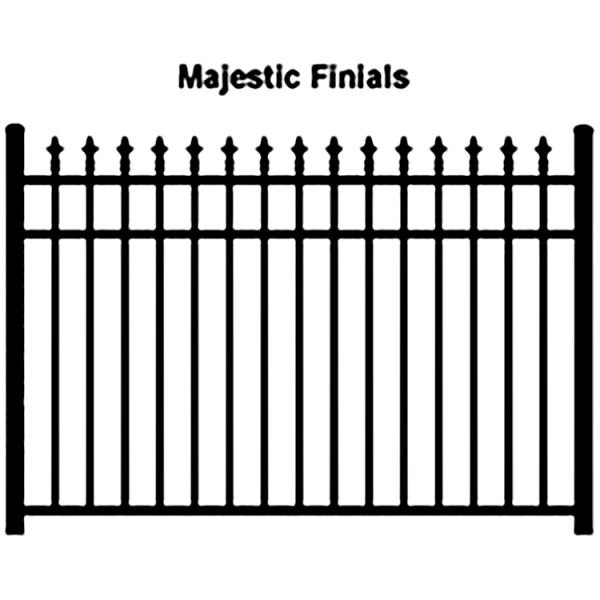 Ideal Finials #600 Modified Aluminum Fence Section