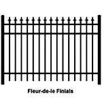 Ideal Finials #600 Aluminum Fence Section (IX-FINIALS-600-S)