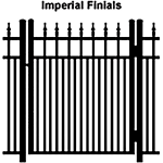 Ideal Finials #600MD Aluminum Single Swing Gate - Modified Double Picket (IX-FINIALS-600MD-SG)