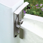 Snug Cottage Hardware 4100 Stainless Steel Quick Catch Gate Latch Installed on Wood Gate