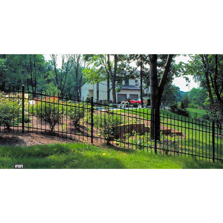 Black Jerith Aluminum Fence Adjustable Wall Mount 1" x 1" Residential 