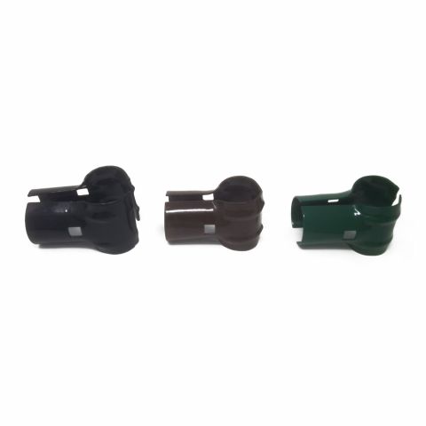 Chain Link Fence End Rail / Gate Brace Clamps - Black, Brown, and Green