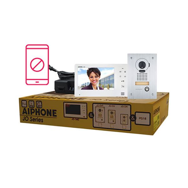 Aiphone Entry Security Video Intercom Box Set with Vandal Resistant, Flush-Mount Door Station