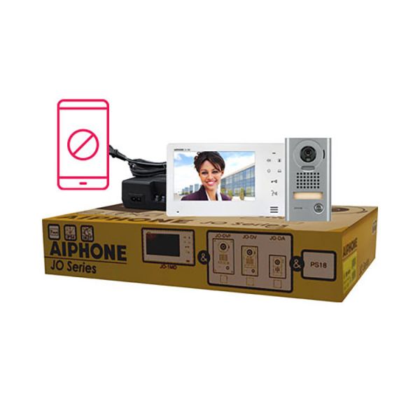 Aiphone Entry Security Video Intercom Box Set with Vandal Resistant, Surface-Mount Door Station