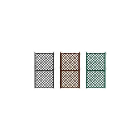 Hoover Fence Commercial Chain Link Fence Single Gates, All 1-5/8" HF20 Frame - Black, Brown, and Green