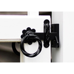 Snug Cottage Hardware Twisted Ring Latch - Set-Back Mount for Wood Gates - Includes XL Gate Stop (4152-P)
