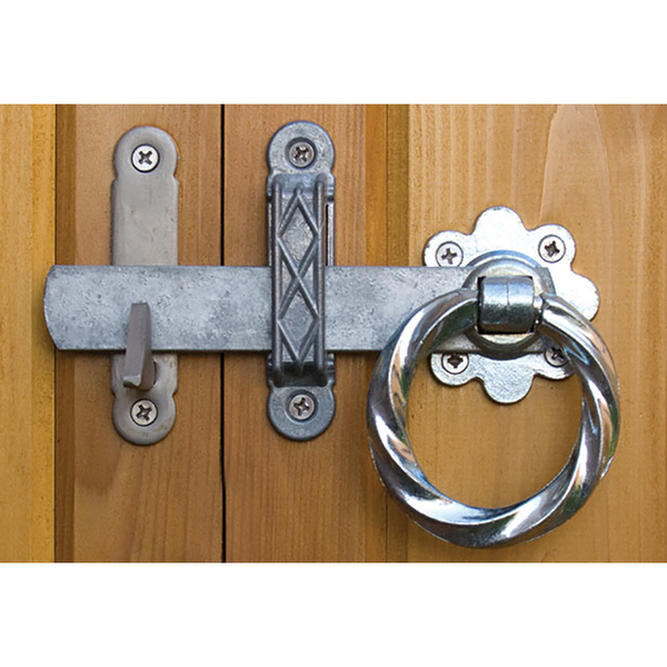 Snug Cottage Hardware Twisted Ring Gate Latch for Wood Gates - Galvanized