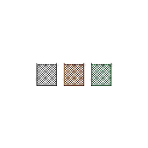 Hoover Fence Residential Chain Link Fence Single Swing Gate - All 1-3/8" Round Frame, 8ga. E&B Fabric - Black, Brown, and Green