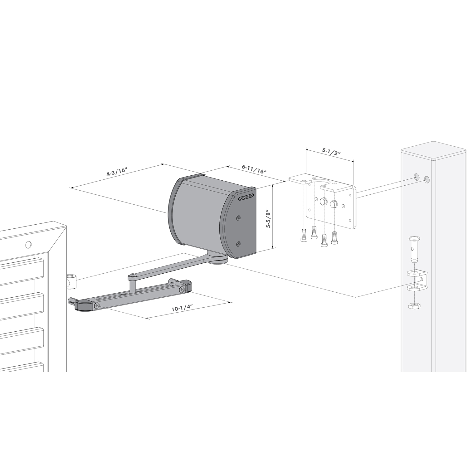 Locinox Panther - All-Round Hydraulic Gate Closer for Wall and