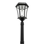 Gama Sonic Victorian Solar Lamp Post w/ GS Solar Light Bulb - Single Lamp - Black (94B001)