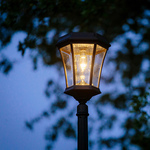 Gama Sonic Victorian Solar Lamp Post w/ GS Solar Light Bulb - Single Lamp - Black (94B001)