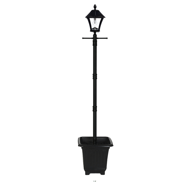 Gama Sonic Baytown Bulb Solar Lamp Post with EZ-Anchor and Planter (GS-106B-PLSG)