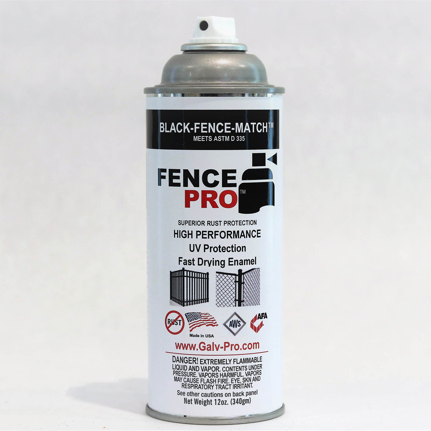 Galv-Pro Black-Fence-Match, 12.5 oz Aerosol Spray Can | Hoover