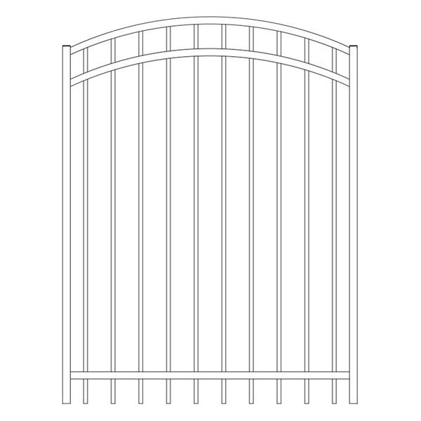 Centurion Titan Steel Fence Arched Gate, 3-Rail - Residential
