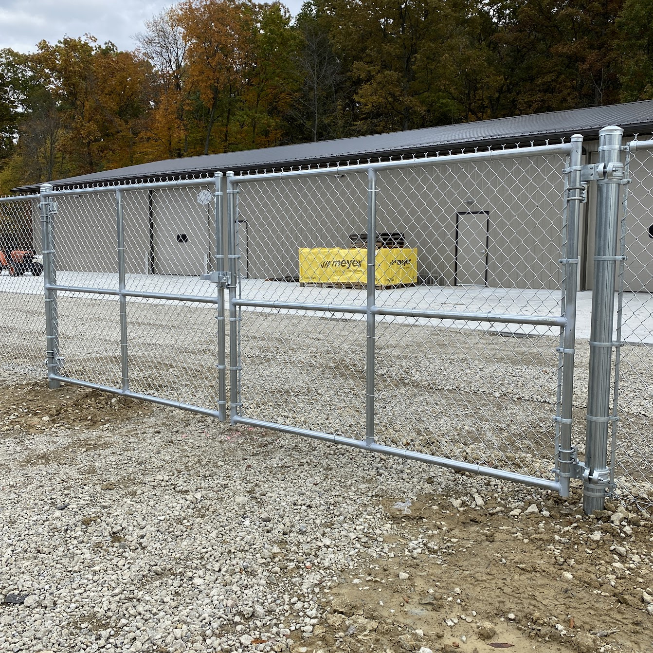 Hoover Fence Commercial Chain Link Fence Double Gates, All 1-5/8"  Galvanized HF20 Frame Hoover Fence Co.