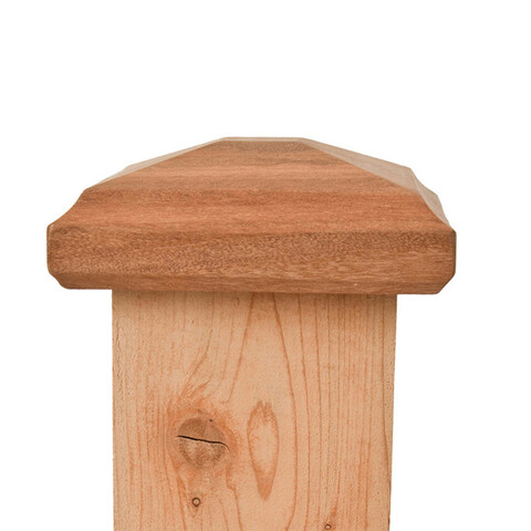 Nationwide Industries Pyramid Style Miter-less Wood Post Caps - Mahogany