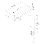 Locinox Arm to Install VENUS with 180° Hinges (VENUS-ARM-G)