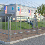 ZND Heavy Duty Pedestrian Barricade, Fixed Leg, 3'-7.3