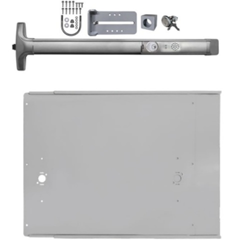 DAC Industries Premium Panic Bar Kit w/Lock for Gates - Detex Advantex Stainless Steel Bar w/ Alarm