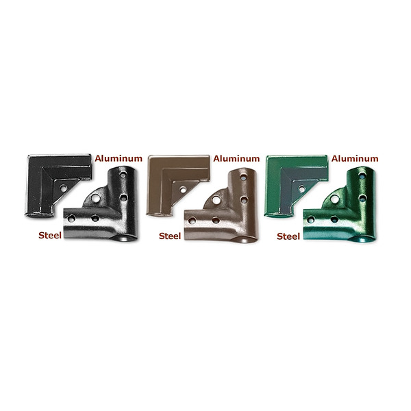 Chain Link Fence Gate Corners - Black, Brown, and Green