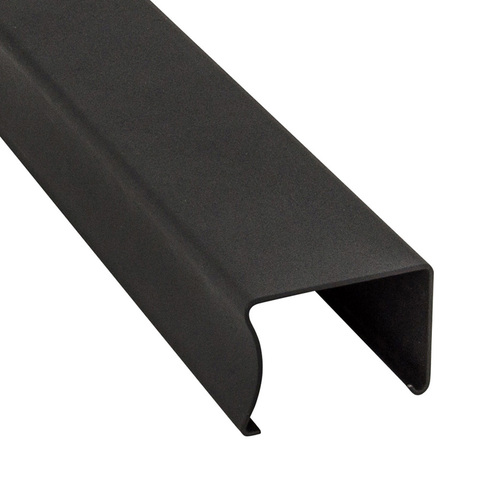 YardGard Select Steel Top Rail/ Channel - 8' Length, U-Shaped, Black