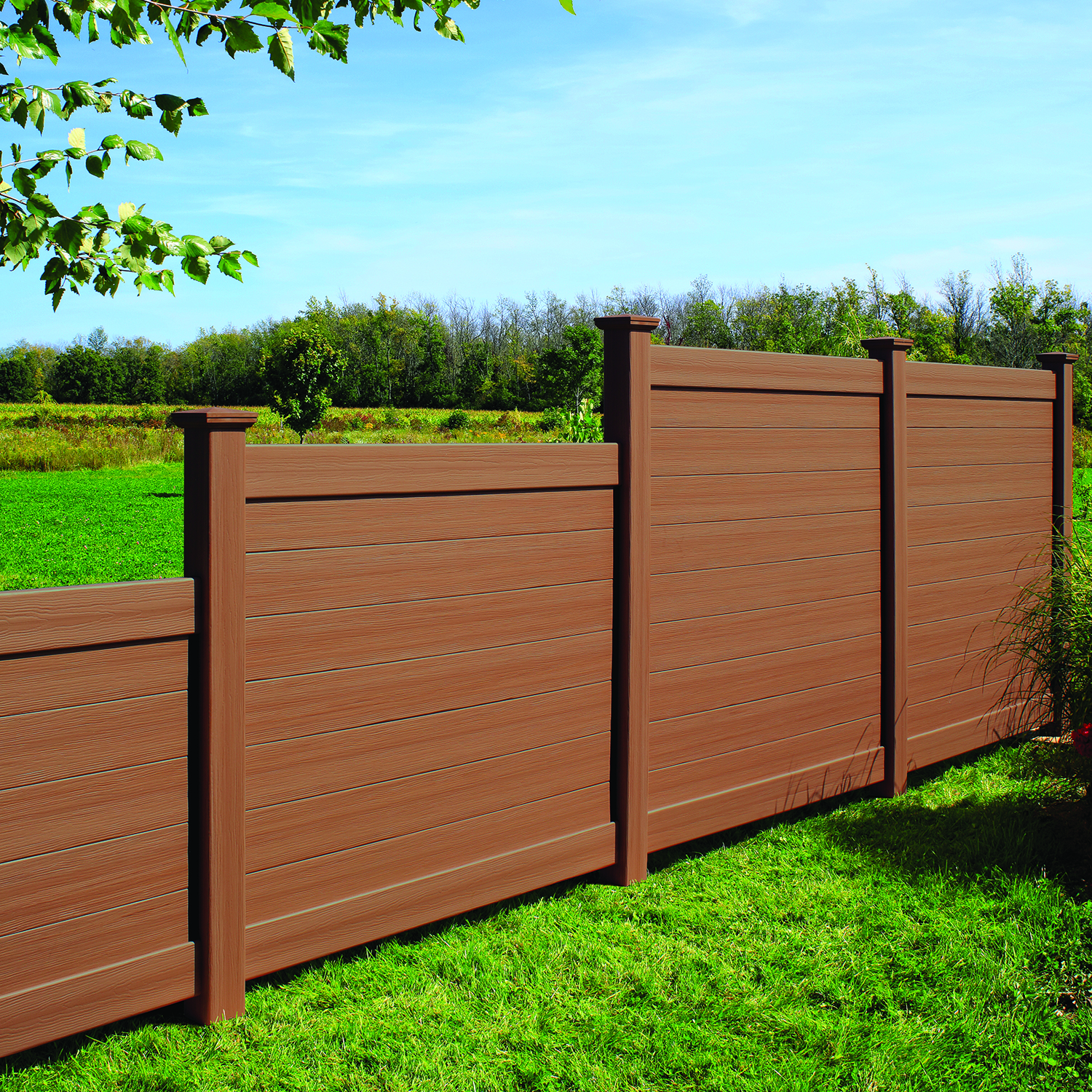 Madison TimberGrain Texture Fence Panels Catalyst Vinyl Fencing