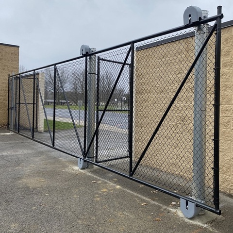 Hoover Fence Chain Link Fence Colored Steel Cantilever Slide Gates 