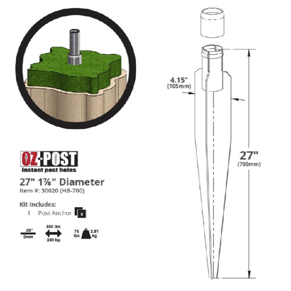 OZCO Building Products Oz-Post Round Post Anchors