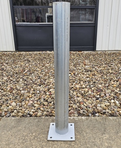 Hoover Fence Steel Safety Bollard, Galvanized Steel - 4" and 6-5/8" O.D.