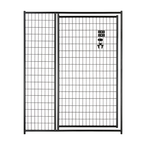 Jewett-Cameron Lucky Dog Black Welded Wire Kennel Panels with Gate