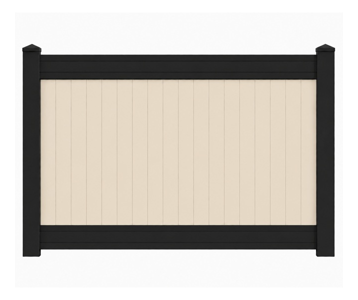 Superior Cambridge Vinyl Two-Tone Deco Rail Privacy Fence