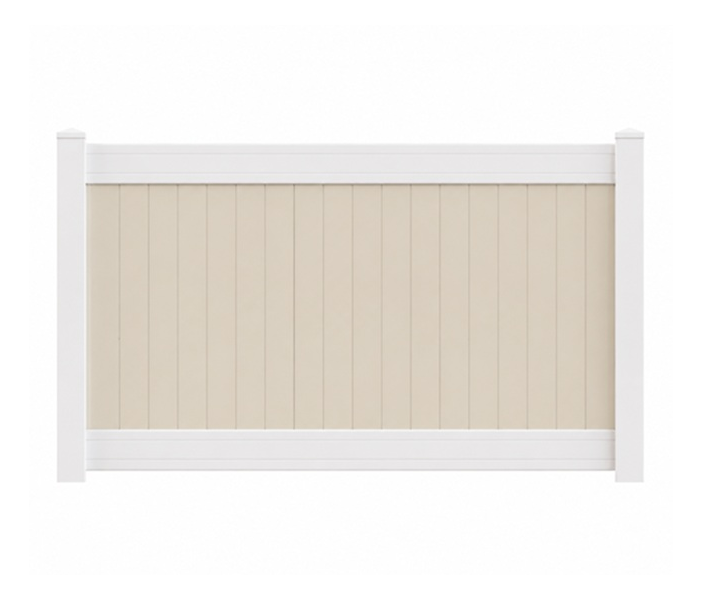 Superior Cambridge Vinyl Two-Tone Deco Rail Privacy Fence