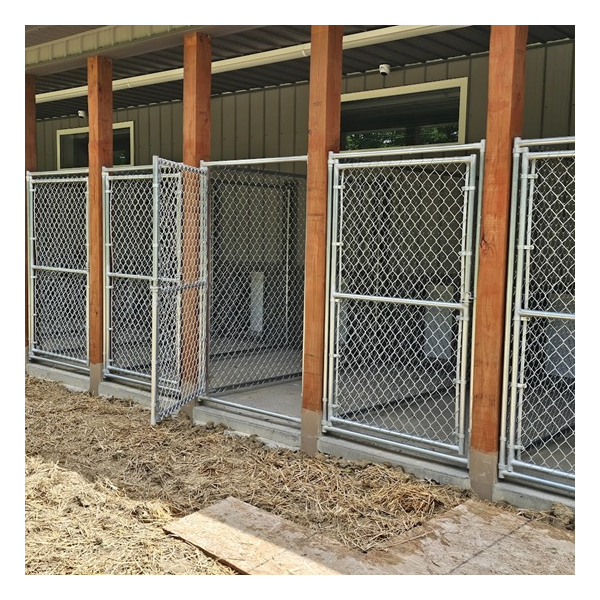 Hoover Fence Chain Link Dog Kennel Panels w/ Gates - Heavy Grade - HF20 Frame w/ 9 ga. Fabric