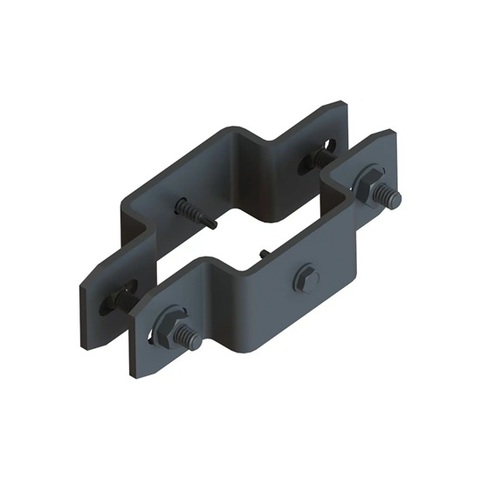 Nationwide Industries Line Bracket, 2" Post x 2" Rail, Black, w/ Fasteners