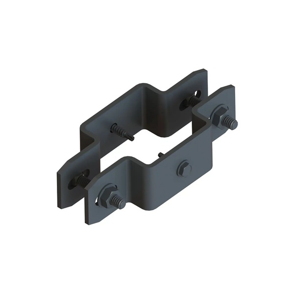 Nationwide Industries Line Bracket, 2" Post x 2" Rail, Black, w/ Fasteners
