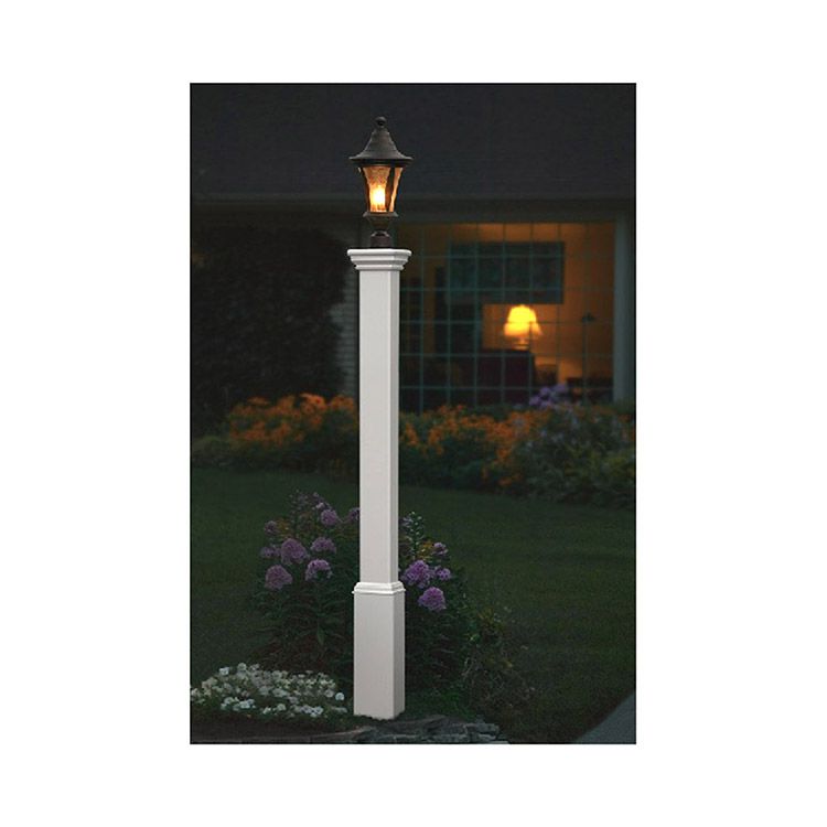 Vita Madison White Lamp Post Only, Colonial Wooden Lamp Posts