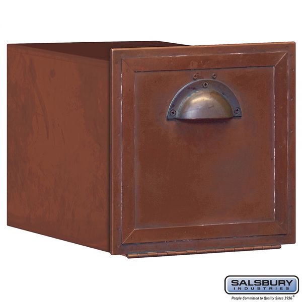 Salsbury Antique Brass Mailbox - horizontal recessed mounted