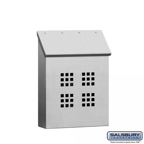 Salsbury Stainless Steel Mailbox, Traditional, Decorative, Vertical Style