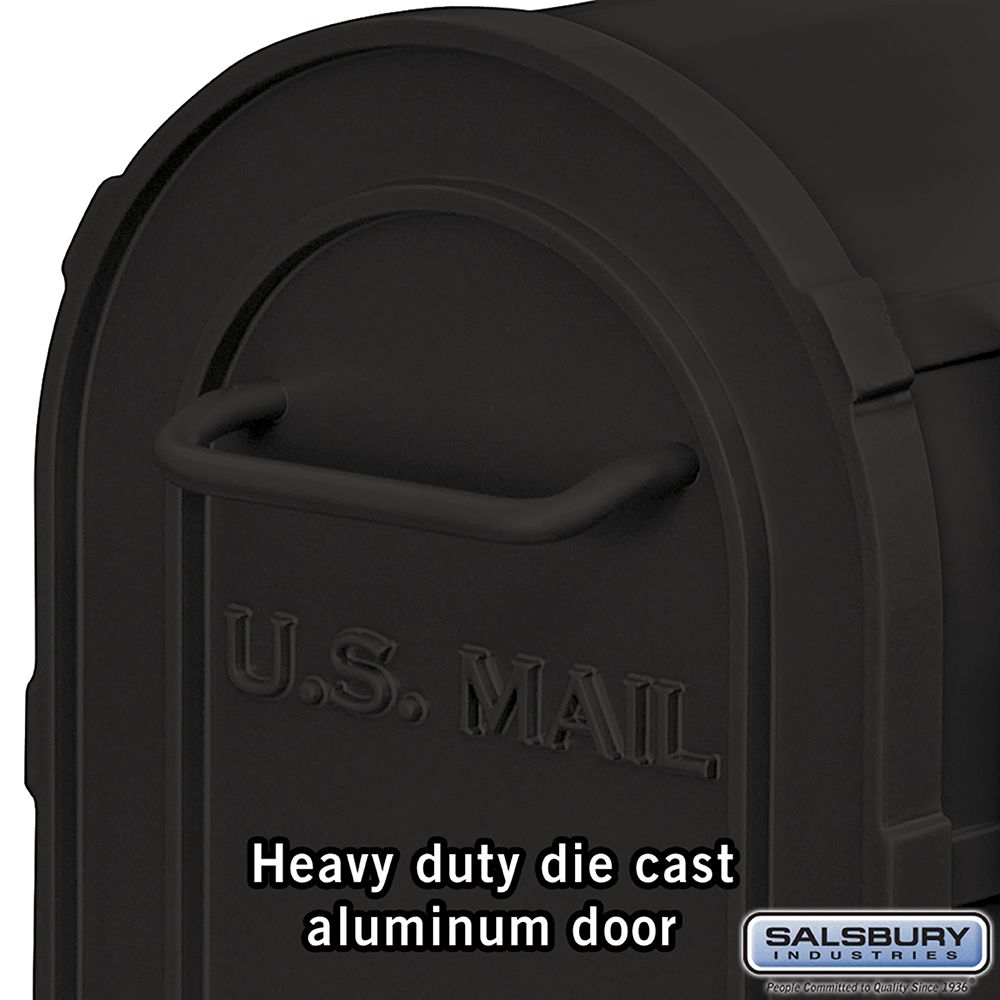 Salsbury Industries 4850 Beige Post Mount Mailbox Heavy Duty 7.5''x9.5''x20.5''  