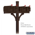 Salsbury Deluxe Mailbox Post, 2-Sided for 4 Mailboxes (4874-P)