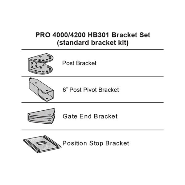 GTO Bracket Set - Black - Post, Pivot, Gate, Stop (3000XL(S)-4000XL)