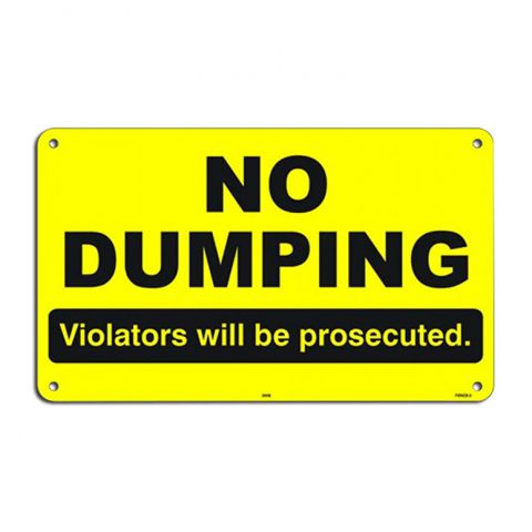 6" x 10" Aluminum Sign - No Dumping