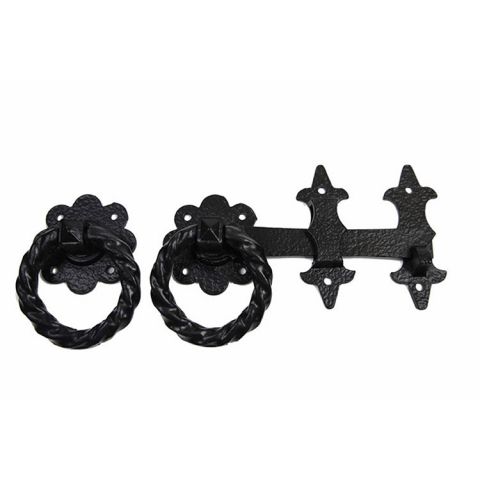 Abbey Trading 8" Antique Ring Gate Latch - Black