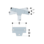 Kee Klamp Type 88 Steel Pipe Fittings - Three Socket Angle Tees (KK-TYPE-88)