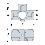 Kee Lite Type L35 - Three Socket Cross - 1